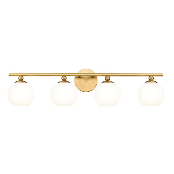 Z-Lite Neoma Vanity, 4-Light, 30 In.W x 6.75 In.L x 7.25 In.H, Modern Gold/Opal Etched 1100-4V-MGLD - main